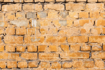 texture of an old yellow brick wall