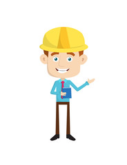 Engineer Builder Architect - Holding a Book and Presenting