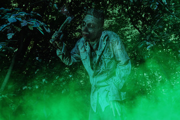 bloody zombie with an ax