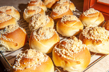  buns with cherries on the table1