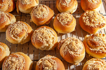  bun with cherry in the kitchen