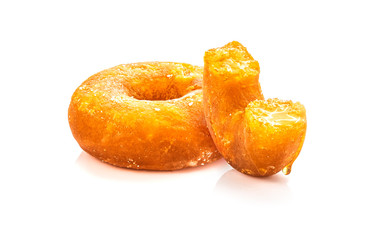 Traditional Creole sweets from Reunion island called honey candies (bonbons miel) isolated on white background