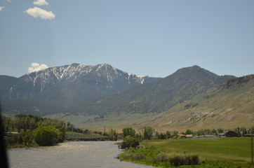 Late Spring in Montana: Looking South Over the Yellowstone River to Sepulcher Mountain in the Gallatin Range