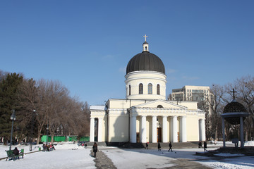 Fototapeta na wymiar Nativity Cathedral in Kishinev Moldova