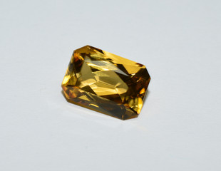 Citrine facet cut gemstone