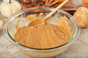 Pumpkin muffin batter