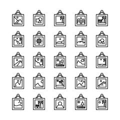 photo and image file icons set line design