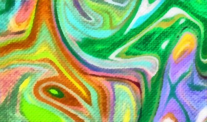 Abstract psychedelic marble background. Colorful texture pattern. Bright and warm drawing.