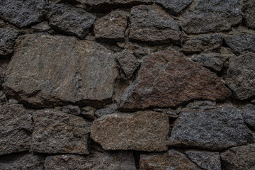 Background. Big dark stones in the wall