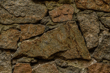 Background. Wall built of large stones.Close-up