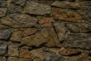 Background. Wall built of large stones