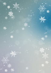 Blue Winter Background with snowflakes for your own creations
