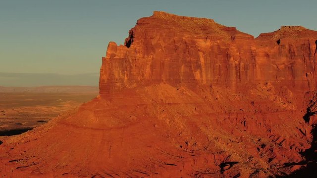 Monument Valley Brighams Tomb Pull Out Sunset Aerial Southwest USA