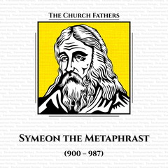 Symeon the Metaphrast (900 – 987) was the author of the 10-volume medieval Greek menologion, or collection of saints' lives. He lived in the second half of the 10th century. - obrazy, fototapety, plakaty