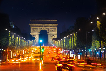 Arc de Triumph and Champs Elysees boulevard Paris