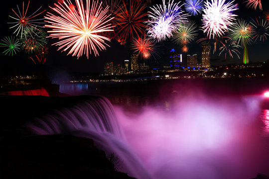 Niagara Falls And Fireworks Celebration Show USA