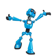robot cartoon is happy