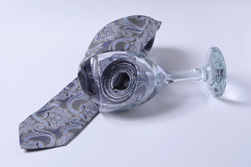 Necktie is flowing on ground-1