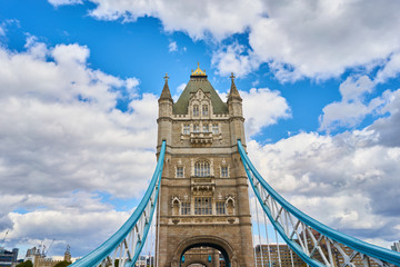 Fototapeta na wymiar Tower Bridge in the city of London, United Kingdom. Bridge city symbol.