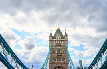 Fototapeta na wymiar Tower Bridge in the city of London, United Kingdom. Bridge city symbol.