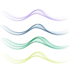 Smooth,clear,beautiful waves set Wave abstract background Vector eps10