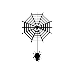 Fototapeta premium Spider web and spider sign, halloween