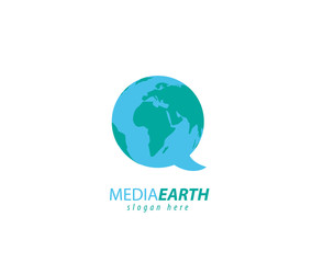 Media social Earth logo design