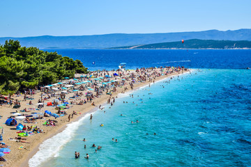 Zlatni Rat beach (Golden Horn), Bol city, Brac island, Croatia.