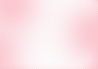 Pastel pink and white pop art background in retro comic style with halftone dots design, vector illustration eps10