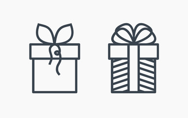 Gift isolated minimal icon. Box graph line vector icon for websites and mobile minimalistic flat design.