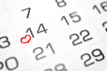 mark on the calendar February 14, Valentine's day soon, love, relationship
