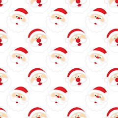 Santa Claus seamless pattern. Santa Claus endless texture. Christmas Santa Claus cartoon character background. Part of set.