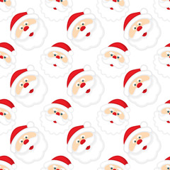 Santa Claus seamless pattern. Santa Claus endless texture. Christmas Santa Claus cartoon character background. Part of set.