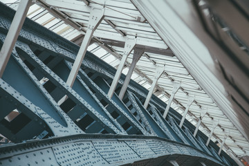 beautiful white geometric bridge inside with nobody