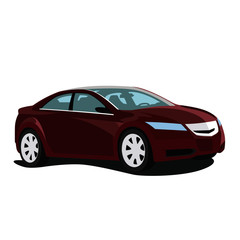 Sedan red realistic vector illustration isolated
