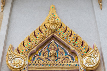 Ko Samui Island, Thailand - March 18, 2019: Wat Khunatam Buddhist Temple and monastery. Golden...