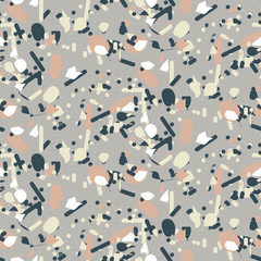 Seamless pattern granite hand crafted terrazzo texture vector.