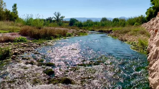 Girona river in Beniarbeig town, Spain