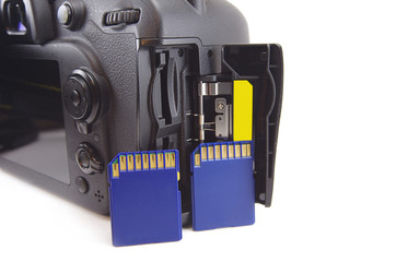 flash cards for camera, SD card, memory card for camera, photo storage, isolated on white background