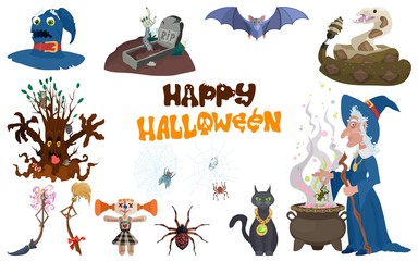 halloween character selection. Witch and Monsters