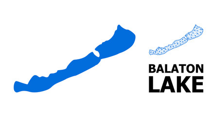 Solid and Carcass Map of Balaton Lake - obrazy, fototapety, plakaty