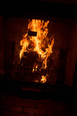 Fototapeta premium fire in the fireplace