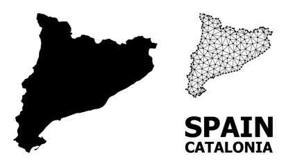 Solid and Wire Frame Map of Catalonia