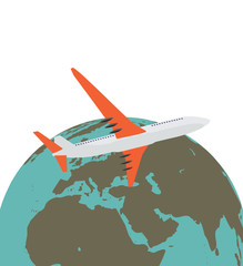 Naklejka premium Abstract Airplane Transportation Background. Vector Illustration