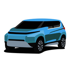 SUV blue realistic vector illustration isolated
