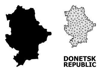 Obraz premium Solid and Wire Frame Map of Donetsk Republic