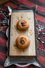 Turkish Sugar Cookies Soaked in Syrup and Topped with Nuts, Sekerpare