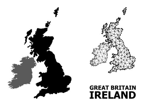 Solid and Network Map of Great Britain and Ireland