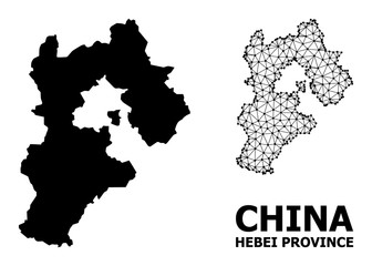 Solid and Mesh Map of Hebei Province