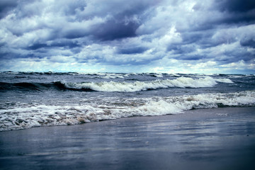 Stormy day at baltic sea - obrazy, fototapety, plakaty